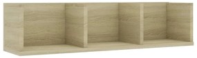 Scaffale porta cd a parete rovere sonoma 75x18x18cm multistrato