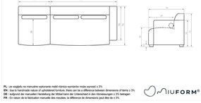 Chaise lounge componibile grigia (con penisola a destra) Flex Felix – Miuform