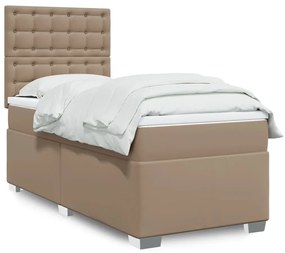 Giroletto A Molle Con Materasso Cappuccino 80x200 Cm Similpelle /