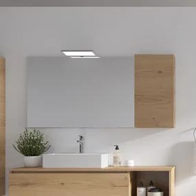 Kamalu - Specchio bagno 135cm contenitore a destra con 3 ripiani SP-135S