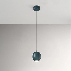 Lampadario In Metallo Contemporaneo Bullet Verde Led Diffusore Ovale