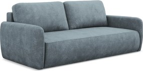 Divano blu polveroso allungabile/con contenitore con rivestimento in ciniglia 218 cm Lilo – Makamii