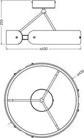 Osram - Lampadario a plafone LED DECOR CURVE LED/33W/230V Ø 43 cm grigio