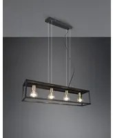 Sospensione Per Salotto 4 Luci Cornice Metallo Nero Vito Trio Lighting