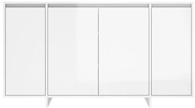 Credenza bianco lucido 135x41x75 cm in truciolato