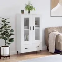 Credenza Bianco Lucido 69,5x31x115 cm in Legno Multistrato 828318