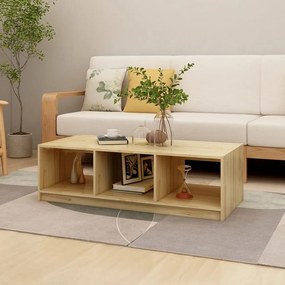 Tavolino da salotto 110x50x34 cm legno massello di pino