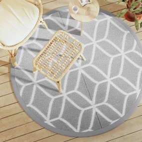Tappeto Da Esterno Arakıl Grigio Ø160 Cm İn Pp /