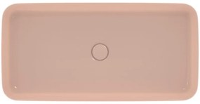 Lavabo da appoggio rettangolare in ceramica L 80 x P 40 x H 12 cm rosa