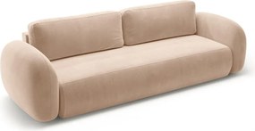 Divano beige allungabile/con contenitore con rivestimento in velluto 262 cm Tonale – Cosmopolitan Design