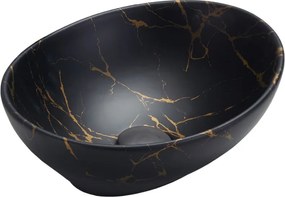 Mexen Elza lavabo da appoggio 40 x 33 cm, pietra nera - 21014098