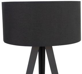 Lampada da terra nera con paralume nero e interno oro - Ilse