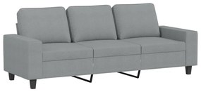 Set di divani 3 pz grigio chiaro in tessuto