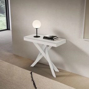 Consolle allungabile Libo Small Evolution - Bianco frassino telaio bianco 90x40/196 cm