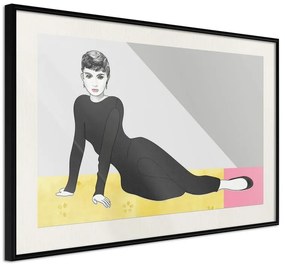 Poster  Elegant Audrey  Cornice Quadri Cornice nera con pass-partout, Larghezza x Altezza Home decor 45x30