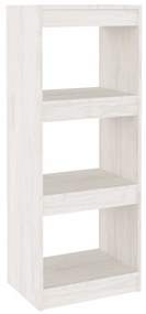 Libreria/Divisorio Bianco 40x30x103,5 cm Legno Massello di Pino