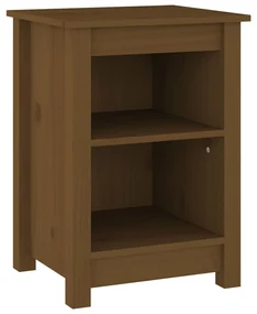 Comodini 2 pz miele 40x35x55 cm in legno massello di pino