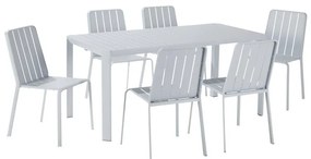 Set tavolo e sedie Idaho NATERIAL in alluminio antracite per 6 persone