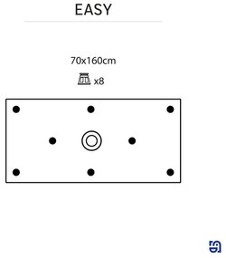 Piatto doccia SENSEA in solid surface EASY 70 x 160 cm bianco lucido