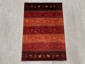 Loribaft Tappeto 90x60 Rosso (Iran) Annodato A Mano
