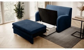 Divano blu allungabile e rivestimento in velluto 130 cm Ario – ELTAP