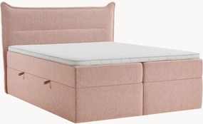 Letto boxspring in ciniglia fatto a mano con contenitore Rialta, H3