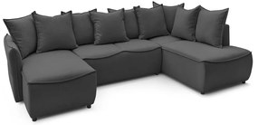 Divano letto angolare grigio scuro (angolo destro) Leon - Bobochic Paris