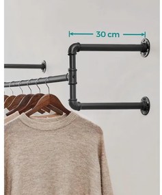 Set da 2 appendiabiti da parete per grucce LINEA, nero