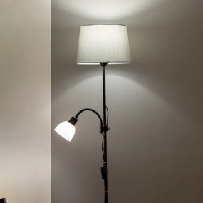 Brilagi - Lampada da terra CERIA 2 in 1 1xE27/100W/230V + 1xE14/25W nero/grigio