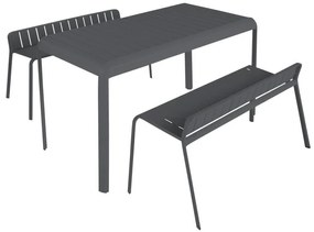 Set tavolo e sedie Idaho NATERIAL in alluminio antracite per 2 persone