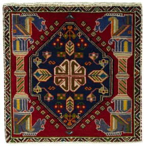 Shiraz Tappeto persiano 60x60 Rosso (Iran) Annodato A Mano