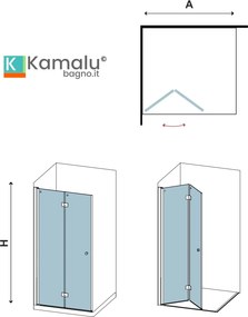 Doccia walkin a libro 60cm modello KSW7000 - KAMALU