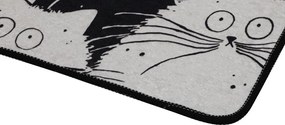 Set di tappetini per il bagno neri/grigi 2 pz 60x100 cm White Cats – Foutastic