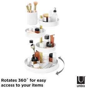 Organizer da bagno in plastica bianca per cosmetici Pirouette - Umbra