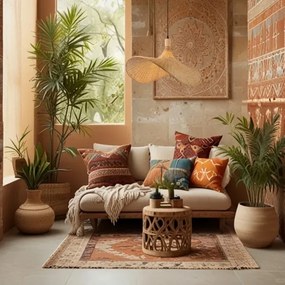 Immax 08289L - Lampadario a sospensione con filo SOMBRERO 1xE27/40W/230V diametro 70 cm rattan