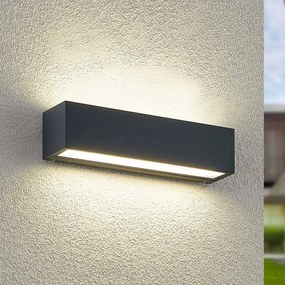 Arcchio Applique a LED Lengo, 25 cm, antracite, a 2 luci, CCT