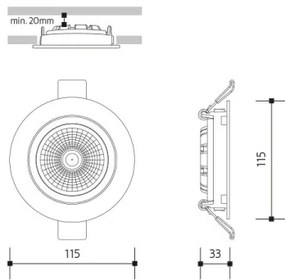 Lampada LED da incasso LED/18W/230V 4000K diametro 11,5 cm bianco