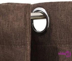 vidaXL Tende Oscuranti Effetto Lino con Occhielli 2pz Talpa 140x225cm