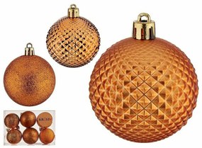 Set di palline di Natale 6 cm Arancio PVC (12 Unità)