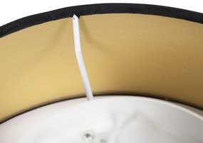 Plafoniera moderna nera 30 cm con interno oro - Drum