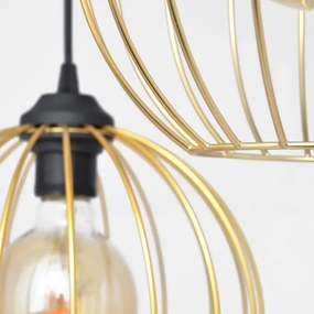 Lampadario a sospensione con filo MERCURE 3xE27/15W/230V oro/nero