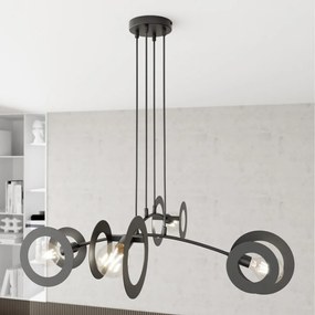 Lampadario a sospensione in acciaio EUFORIA 4 nero 4xE27 Colore del corpo Nero