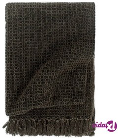 vidaXL Copriletto in Cotone 160x210 cm Antracite/Marrone