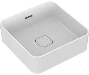 Lavabo da appoggio Strada II quadrato in ceramica bianco lucido