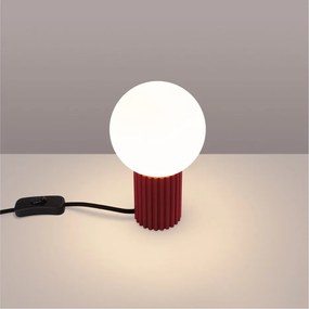 Lampada da tavolo burgundy con paralume in vetro (altezza totale 19 cm) Orbital – Sollux