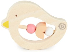 Bieco - Anello per la dentizione - uccellino con perline rosa