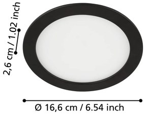 Plafoniera LED/da incasso nera FUEVA 5 – EGLO