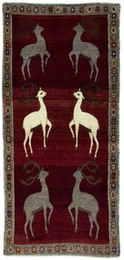 Gabbeh Tappeto 240x110 Rosso (Iran) Annodato A Mano
