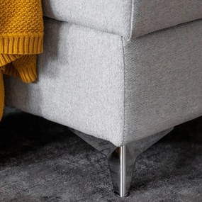 Divano angolare grigio chiaro allungabile/con contenitore (con penisola a destra/a U) Louis – ELTAP