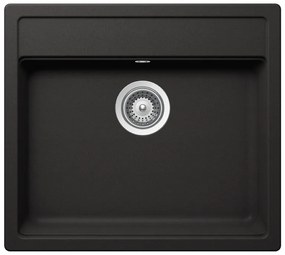Lavello integrato 1 vasca DELINIA Onega quarzo L 51 x L 57 cm nero